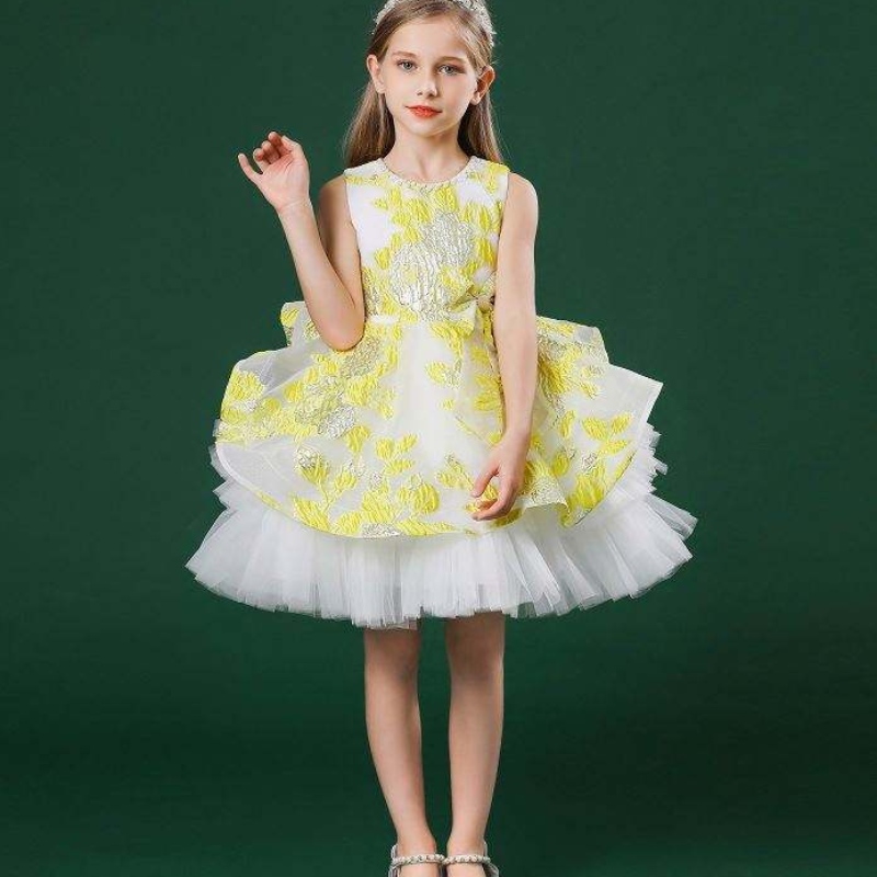 Baige Bambini per bambini abiti da sposa per bambini abiti da principessa Bellissimo abito da ballo per ragazza