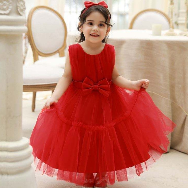 BAIGE 4 anni Abito da bambinaneonato per bambini senza maniche abiti da sposa con fascia gratuita L2066XZ