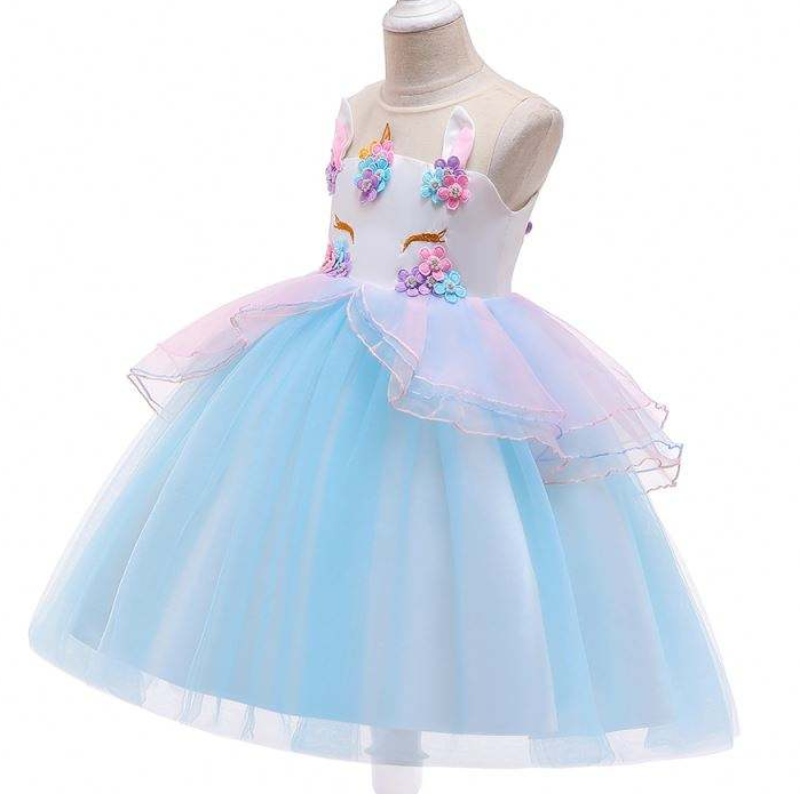 Nuovo abito da sera unicorno abiti per bambini abiti da bambino mesh abiti fantasiosi per abbigliamento da ragazza djs006