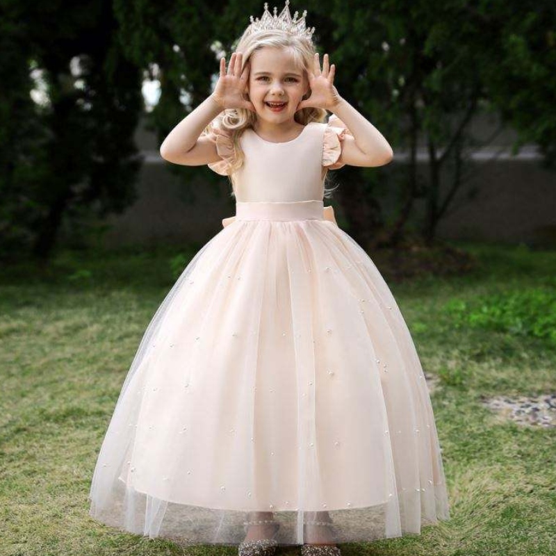 4-14 anni abiti in pizzo floreale abiti da ragazza vestiti principessa festaiolo lungo abito per bambini abiti per le ragazze abiti da sera per matrimoni
