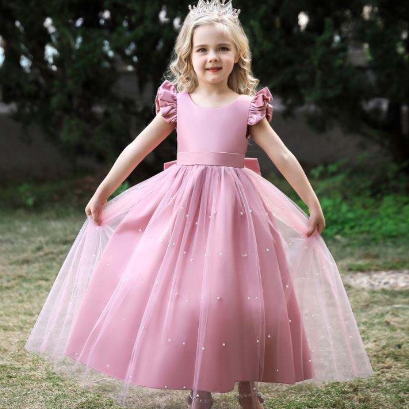 4-14 anni abiti in pizzo floreale abiti da ragazza vestiti principessa festaiolo lungo abito per bambini abiti per le ragazze abiti da sera per matrimoni