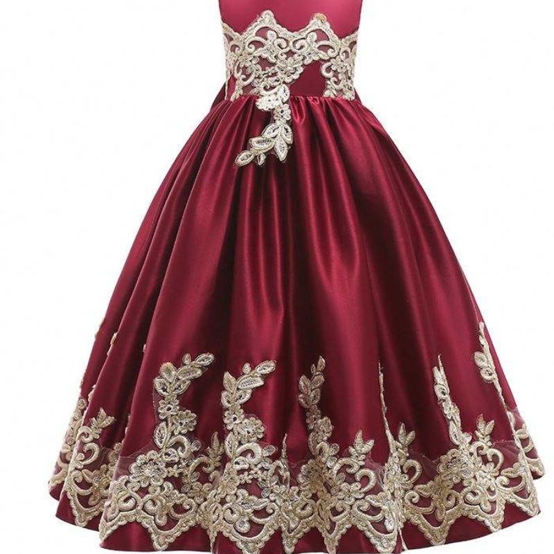 Abito da sera per ragazze Flower Abito da ragazza senza maniche per bambini abiti da sposa per esibizione ospite