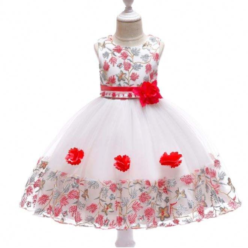 Best seller kids flower party abito per bambini fantasia da ragazza abito da minigoneria l5045