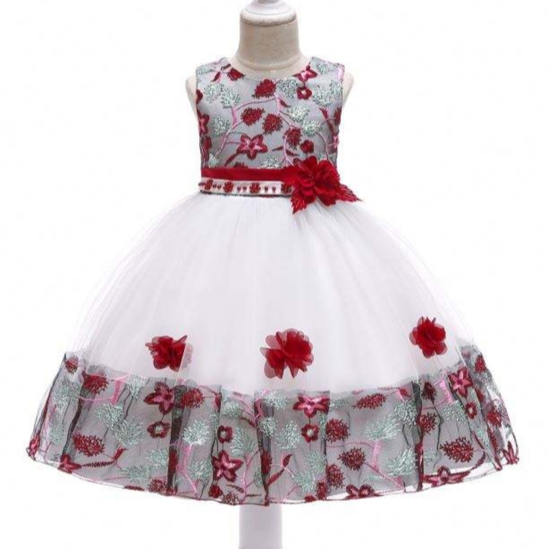Best seller kids flower party abito per bambini fantasia da ragazza abito da minigoneria l5045