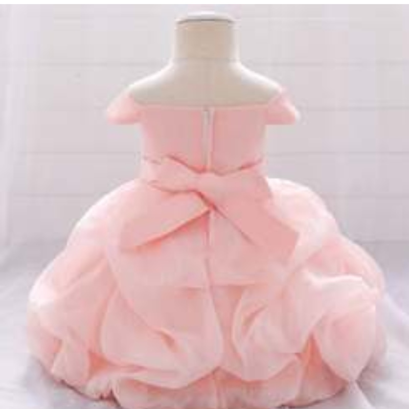 Solid Flower Appliqueing Girl Dress Dress Kids Kids Baby Christmas Party Weddingsmaid Tulle Tutu Dresses L1961xz