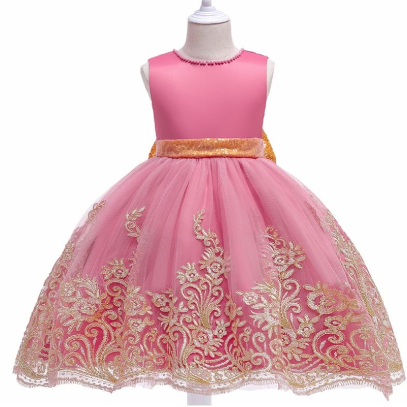 Maqtz 2021 New Girl Princess Ball Gown Kids Birthday Birthday Desti con grande fiocco