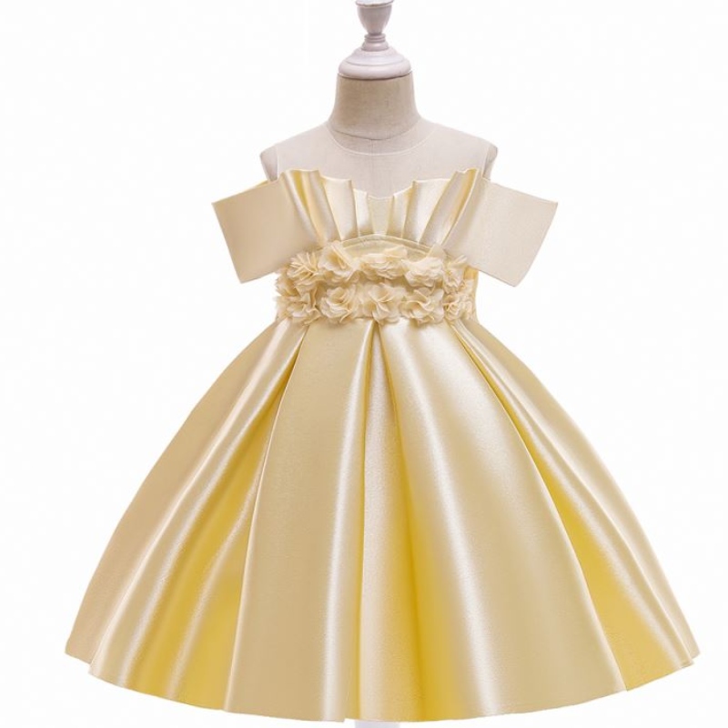 Baige Ultimo fiore Girl Dresses One Shofters Girls Princess Wedding Dress with Big Bow