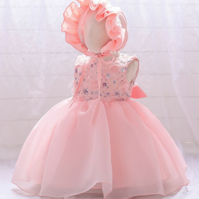 Baige Hot Selling Pink Girls Party Toddler Abiti per bambini Abito da ragazza di 1 anno