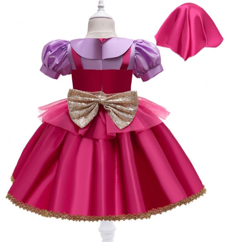 Baige Rose Rose Rosso Cappuccetto Flower Girl Abito da festa con fascia gratuita D0702