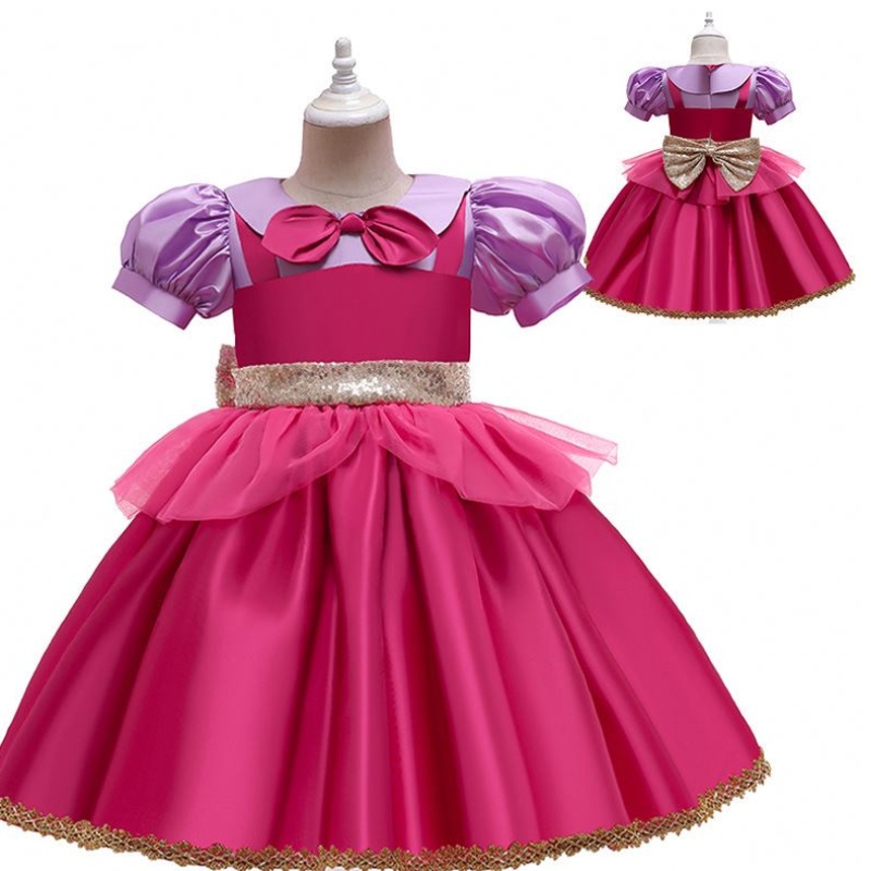 Baige Rose Rose Rosso Cappuccetto Flower Girl Abito da festa con fascia gratuita D0702