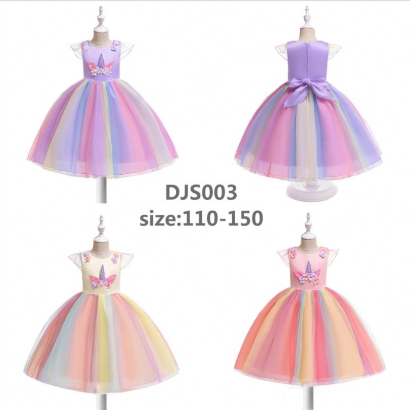 Abito unicorno per ragazze costumi unicorno abito tutu arcobaleno per abbigliamento da festa di compleanno con fascia