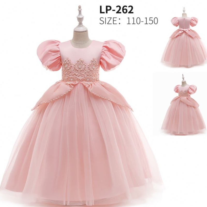 Baige Nuovo stile Abiti rosa per bambini Destinazione da Wedding Princess Party Custom Birthday Flower costume per ragazze LP-262
