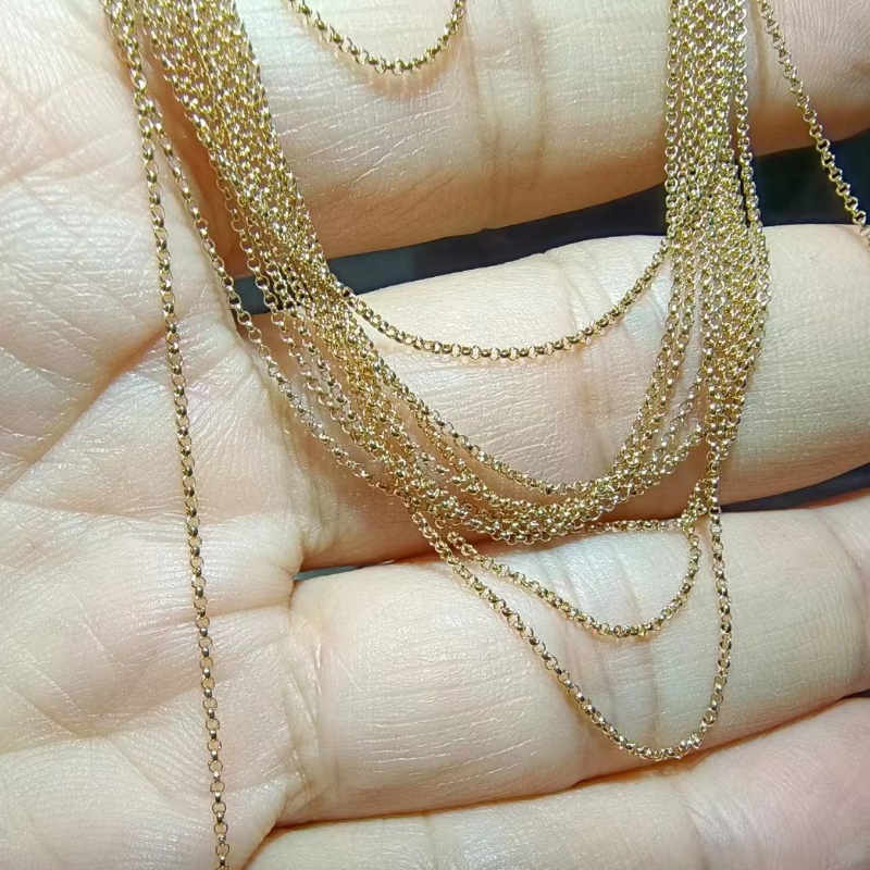 18K/14k/10k/9k collana dorata fai -da -te pronta per la spedizione