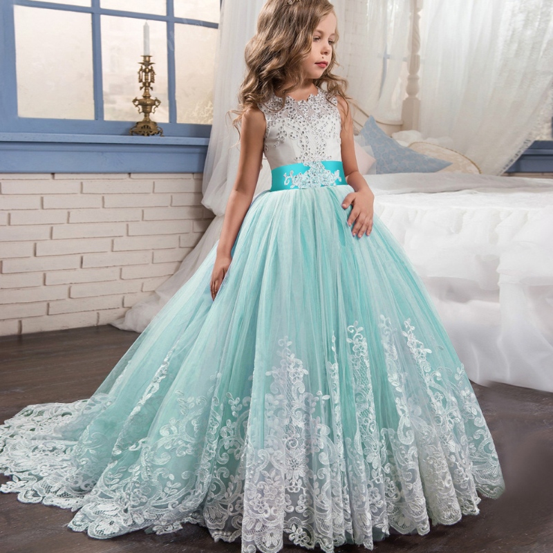Girl Lace Recamity Christmas Birthday Party Abito da sposa abito da sposa Abiti per bambini per ragazze