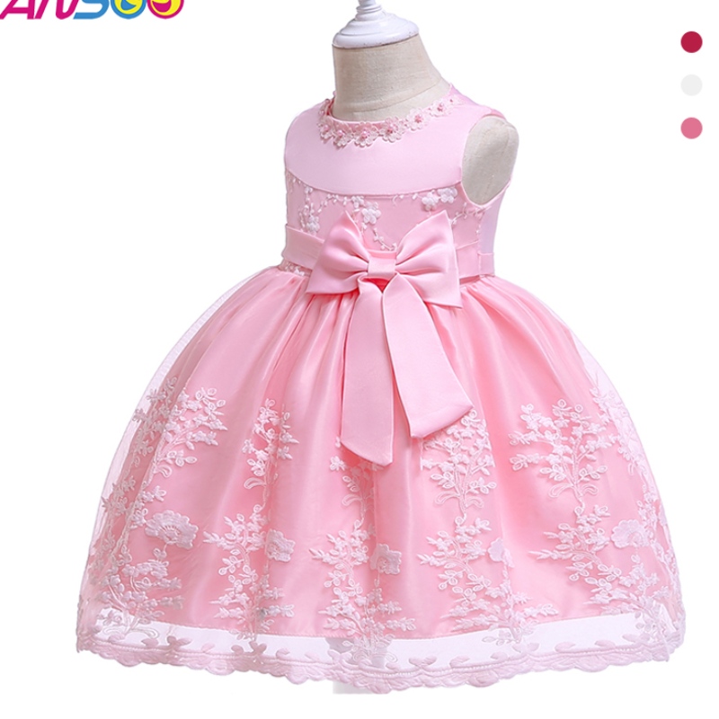 ANSOO Princess Flower Girl Dress Summer Tutu Wedding Birthday Party Dresses for Girls