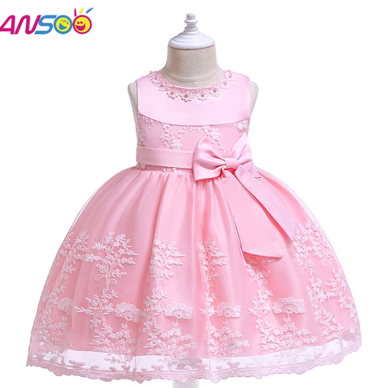 ANSOO Princess Flower Girl Dress Summer Tutu Wedding Birthday Party Dresses for Girls
