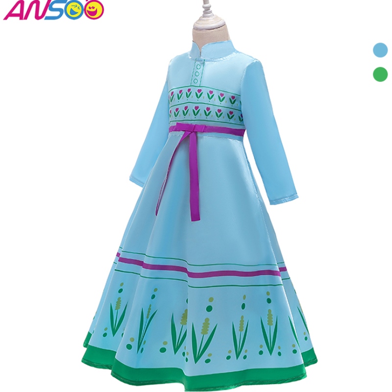 ANSOO ANNA Princess Costumes for Kids Halloween festa di Natale Cosplay Snow Queen Girls Gown