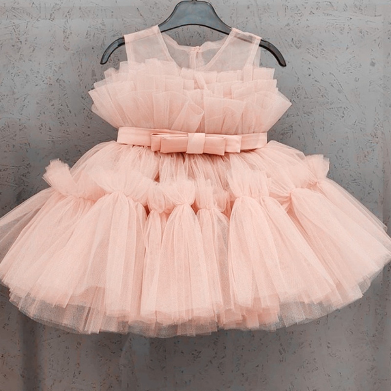 Bambine abiti da festa principessa per il compleanno senza maniche per bambini abito da sera per matrimoni per bambini