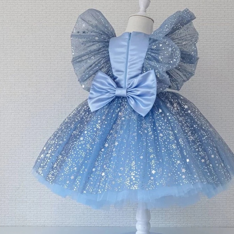 Baby 1 ° compleanno abito per ragazze paillettes di paillettes soffice abito da festa principessa da festa eleganti abiti da sposa