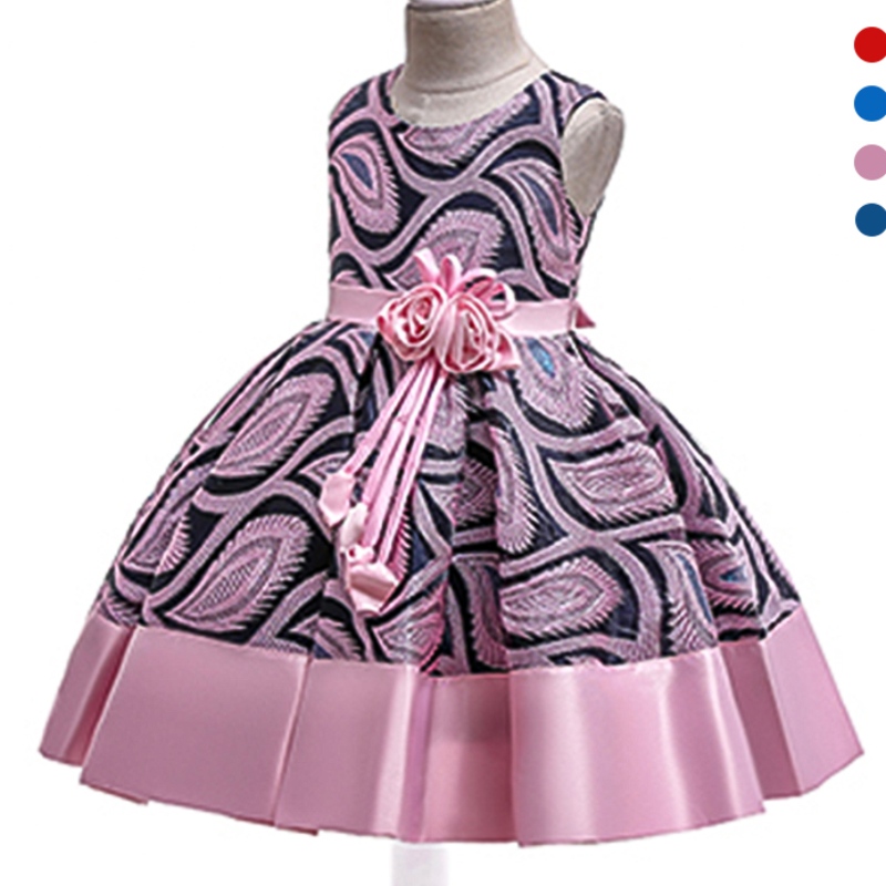 ANSOO CHATALE Princess Girls Abito ricamato fiore elegante per bambini Girl Wedding Party Abiti rosa vestiti per ragazze Halloween