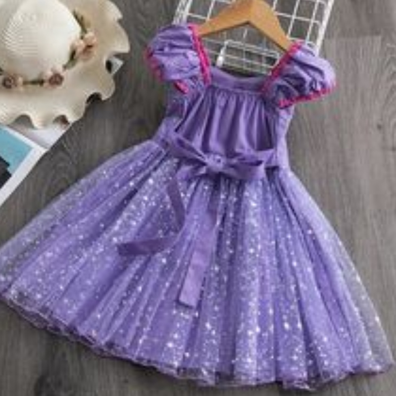 Ragazze Sophia Rapunzel Dress Dress Abito soffice abito viola per bambini