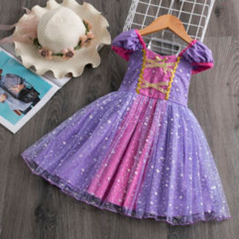 Ragazze Sophia Rapunzel Dress Dress Abito soffice abito viola per bambini