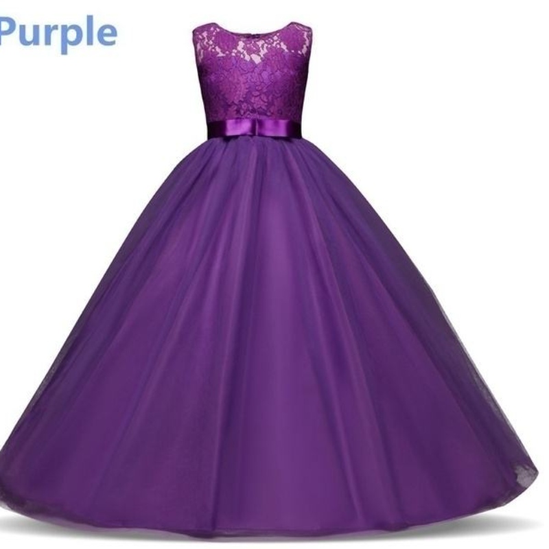 Adolescente Girls Princess Dress for Children Fedding Party Damigella in pizzo rosso vestito per bambini Birthday Ball Ball Abito da ballo 14 anni