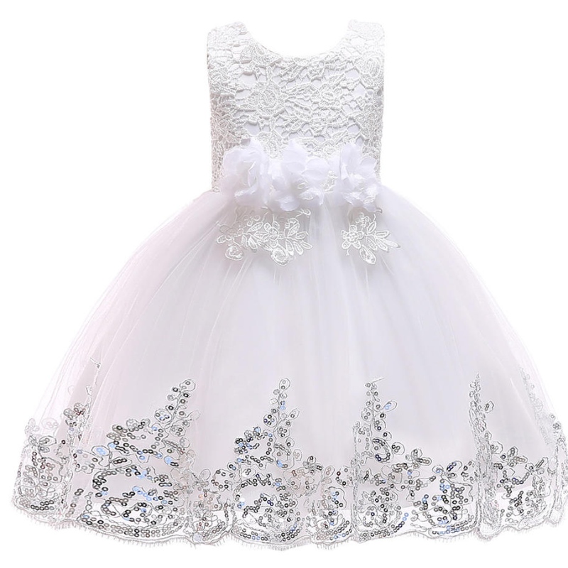 Paillettes per bambini in pizzo principessa vestito per bambini abito da festa del matrimonio abito da fiore vestito 3-12 anni