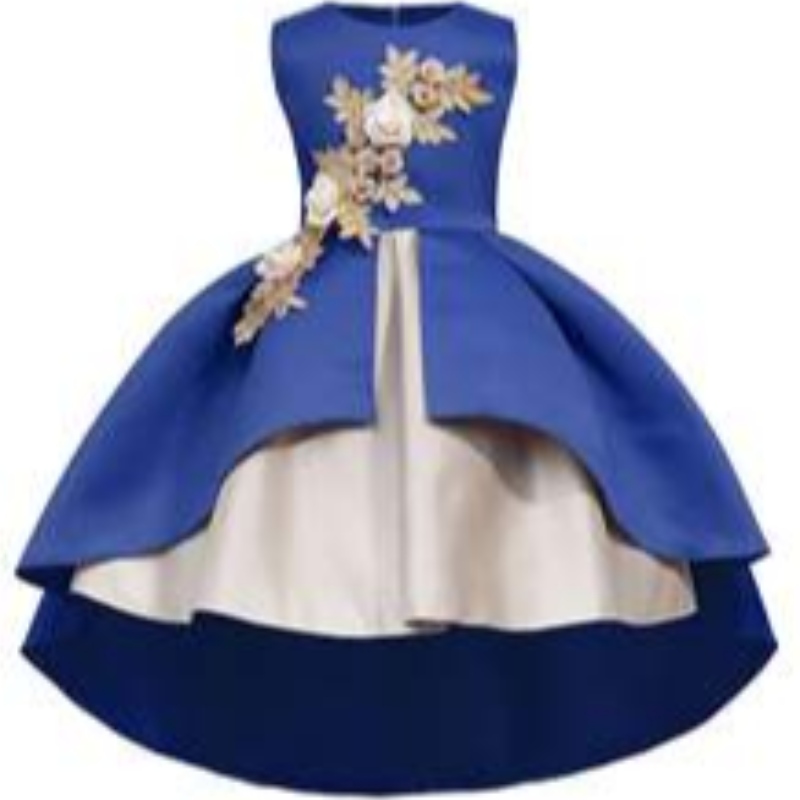 Kids Princess Stamped Flower Christmas Evening Girls Abiti da festa