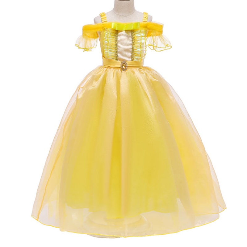 Ansoo Beauty and the Beast Belle Princess Summer Dress Kids Girl Abito da festa Costume Christmas Baby Princess Dress