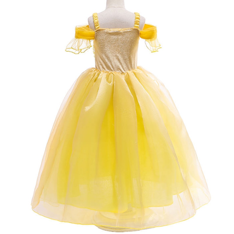 Ansoo Beauty and the Beast Belle Princess Summer Dress Kids Girl Abito da festa Costume Christmas Baby Princess Dress