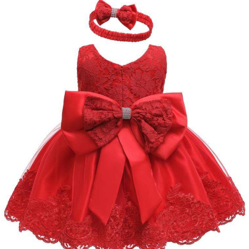 Abito da ragazza abbigliamento per bambini per il bambino abito da 1 ° compleanno in pizzo in pizzo abiti da matrimonio principessa