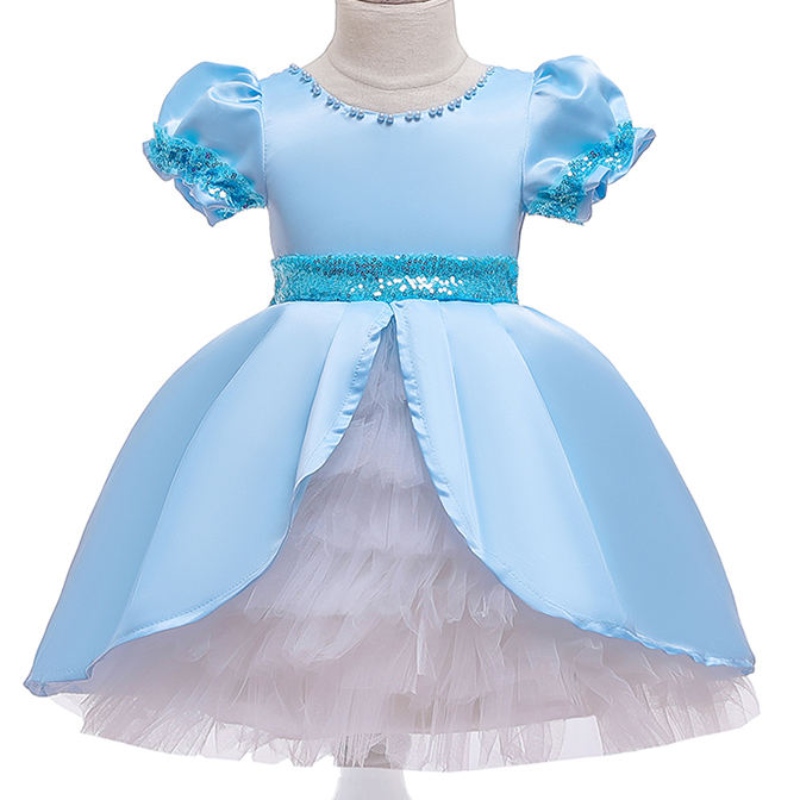 ANSOO Sleeveless Bambini Girl Girls Blu Blue Tutu Abito per bambini Abito di tendenza estate Abito da boutique per ragazza