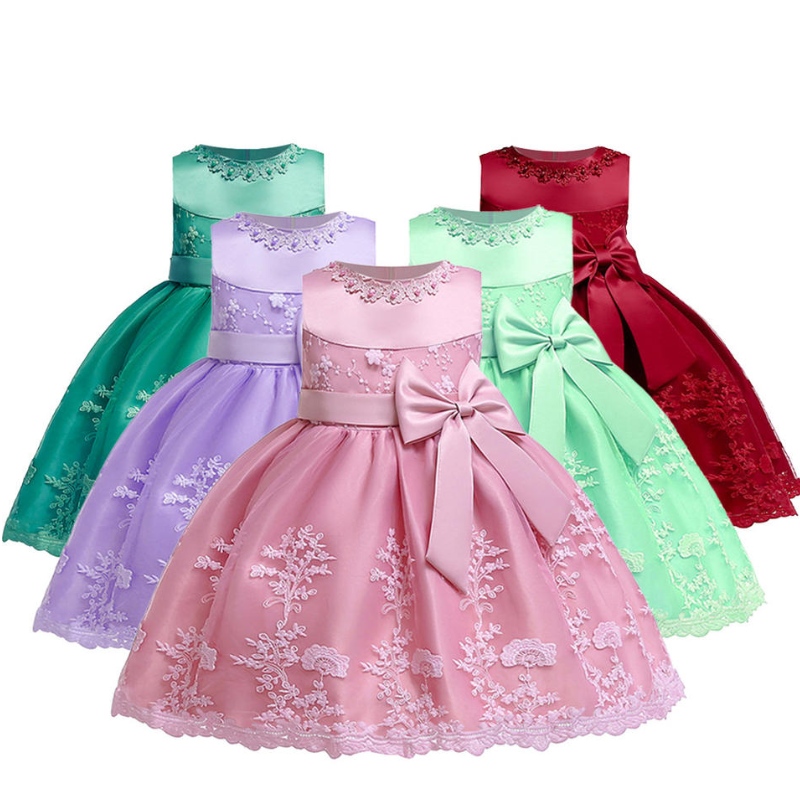 Pattern abiti da ragazza di fiori occidentali per bambini abiti blu scuro per matrimoni abiti da principessa in stile elegante per ballo di fine anno