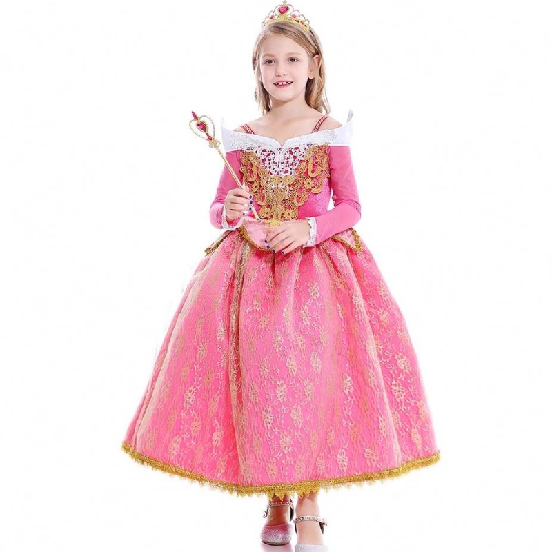 Baige New Girls Princess Aurora Costume Long Sleeve Sleeping Beauty Birthday Party Abita