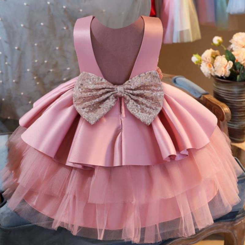 Baige New Flower Girl Abito tutu Baby Abito abiti abiti da fiocco abito da ragazza di compleanno