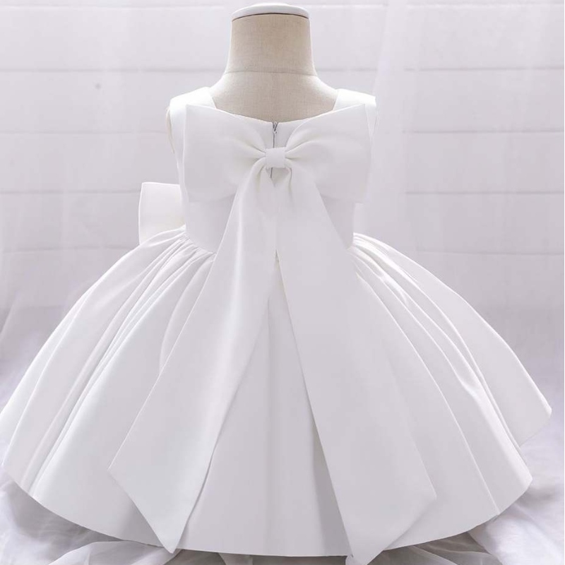 Baige Bowknot bambina abito principessa vestito Western in stile senza maniche un anno di abbigliamento da festa di compleanno di un anno