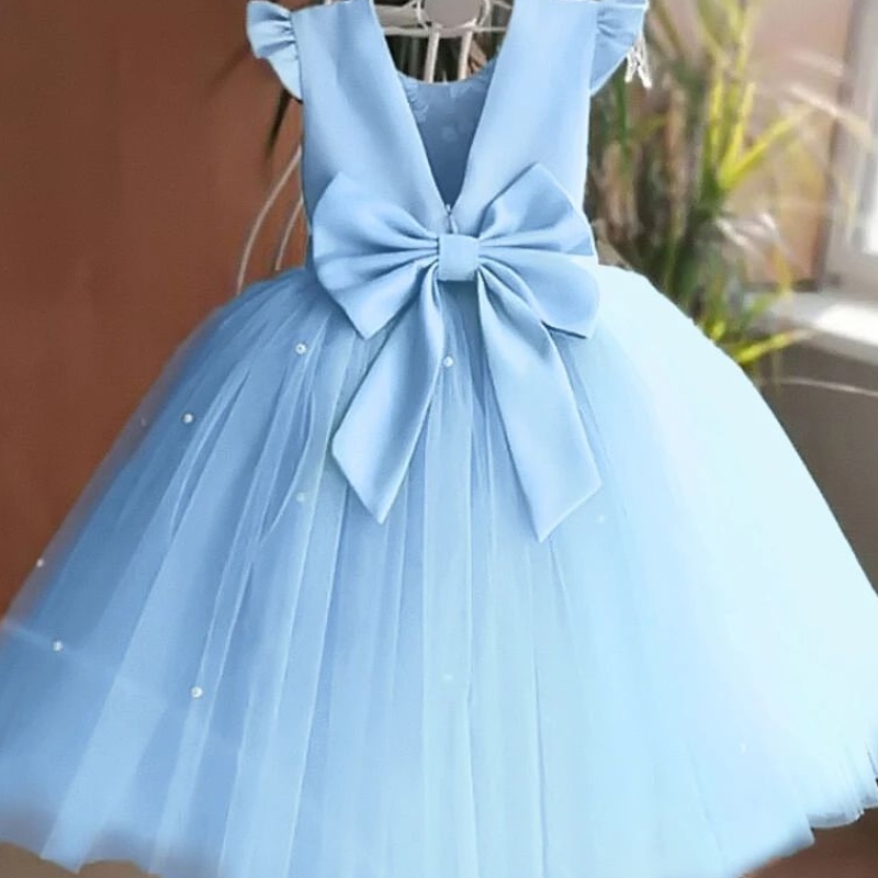 Abito di Natale rosso per ragazze inchina per bambini per bambini 1 ° compleanno abito da festa elegante per la principessa Xmas tutu bambina abiti da ballo da spino