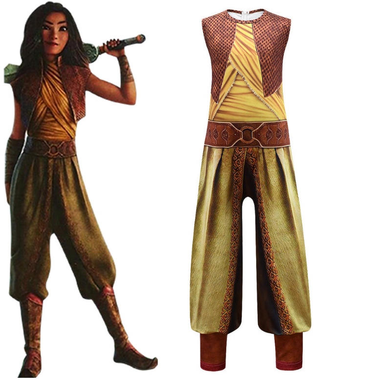 Raya e l'ultimo costume Dragon per ragazze e abbigliamento per carnivali di Halloween per adulti per bambini Raya.