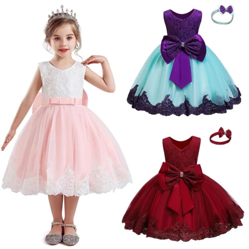 Abiti per bambini per ragazze Abito da sposa delle ragazze Abito da sposa Bambini in pizzo vestito principessa ragazza