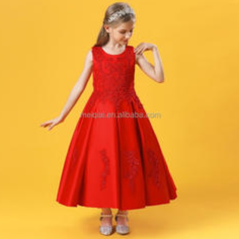 Baige New Arrival Flower Children Abito da sposa da sposa eleganti abiti da ragazza senza maniche