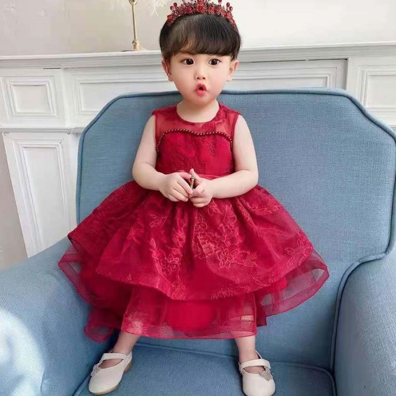 Baige estateneonatineonato da bambina abito design di compleanno per la festa abito coda di abbigliamento t1939xz