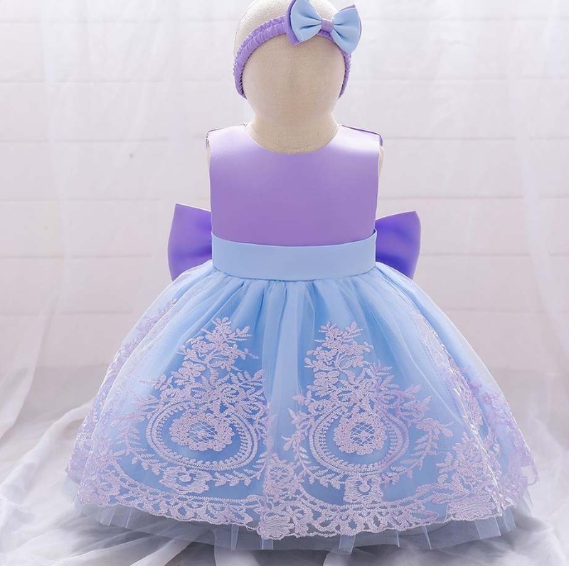 Baige New Fashion Girls Princess Wedding Ball Gown Abito per bambini Abito da festa con grande arco