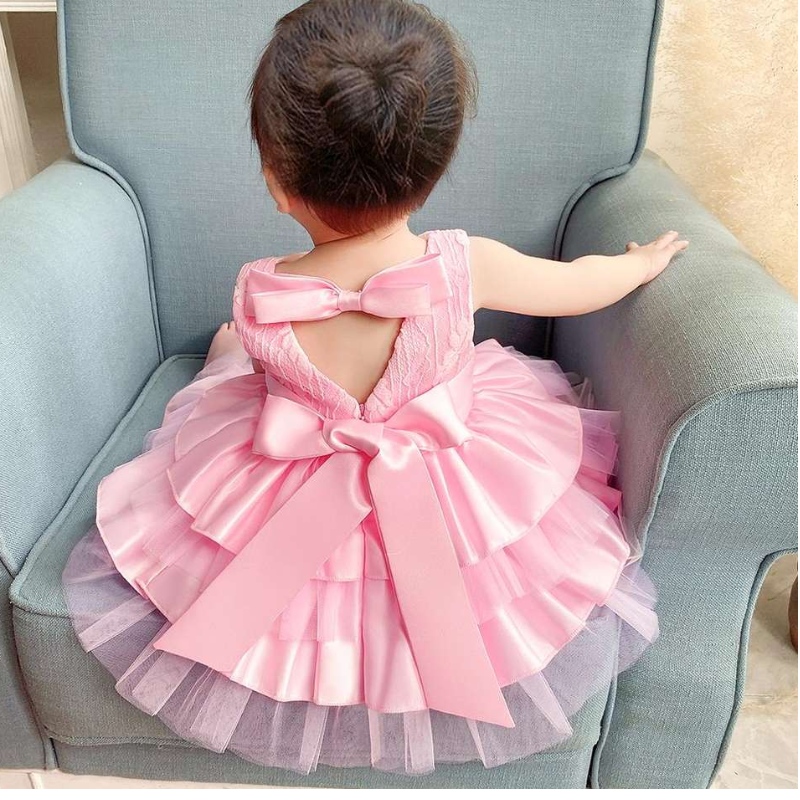 Baige Children Dresses Design dell'abito da torta per un abito da festa di compleanno 0-2y