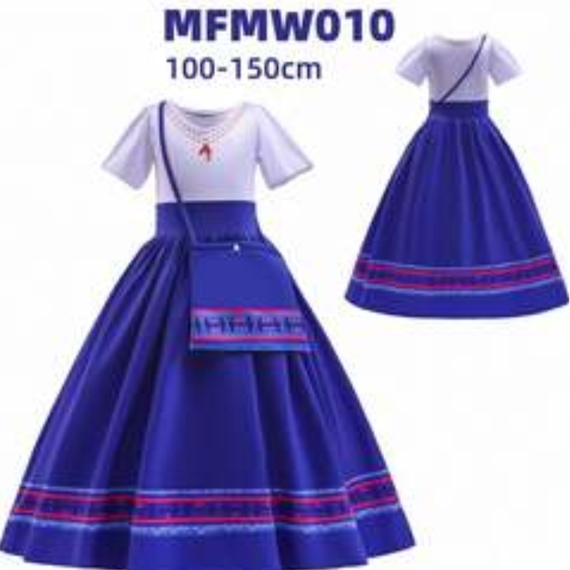 Baige Encanto Mirabel Luisa Cosplay Costume Girl Dress Abito da festa Halloween Abito da principessa con borsa