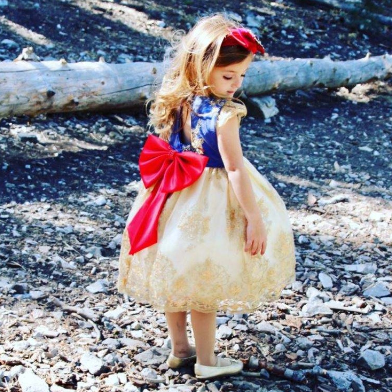 BAIGE BAMBINI Abito Flower Abbigliamento per bambini 0-5y Girls Lace Wedding Party Desti con fascia L5192XZ