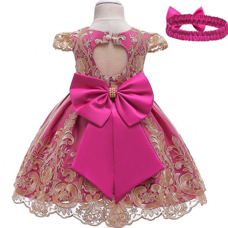 BAIGE BAMBINI Abito Flower Abbigliamento per bambini 0-5y Girls Lace Wedding Party Desti con fascia L5192XZ