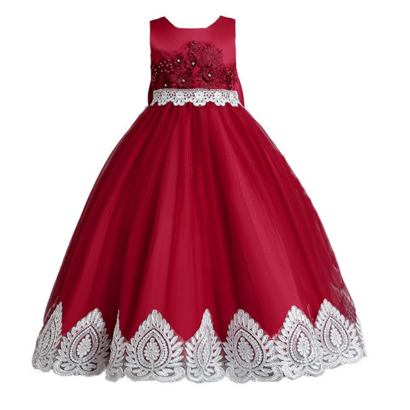 Girls Long Tail Princess Abito 2022 Nuovo abito di passerella di fiori