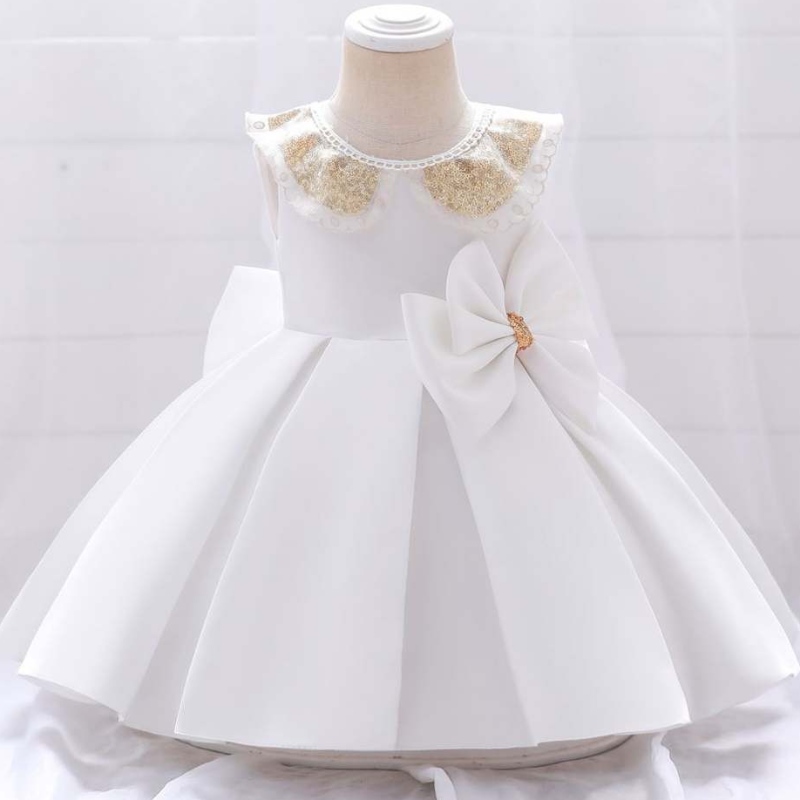 BAIGE NEW BASH BABY Girl Party Dress White First Communion Abito battesimo con abito da battesimo