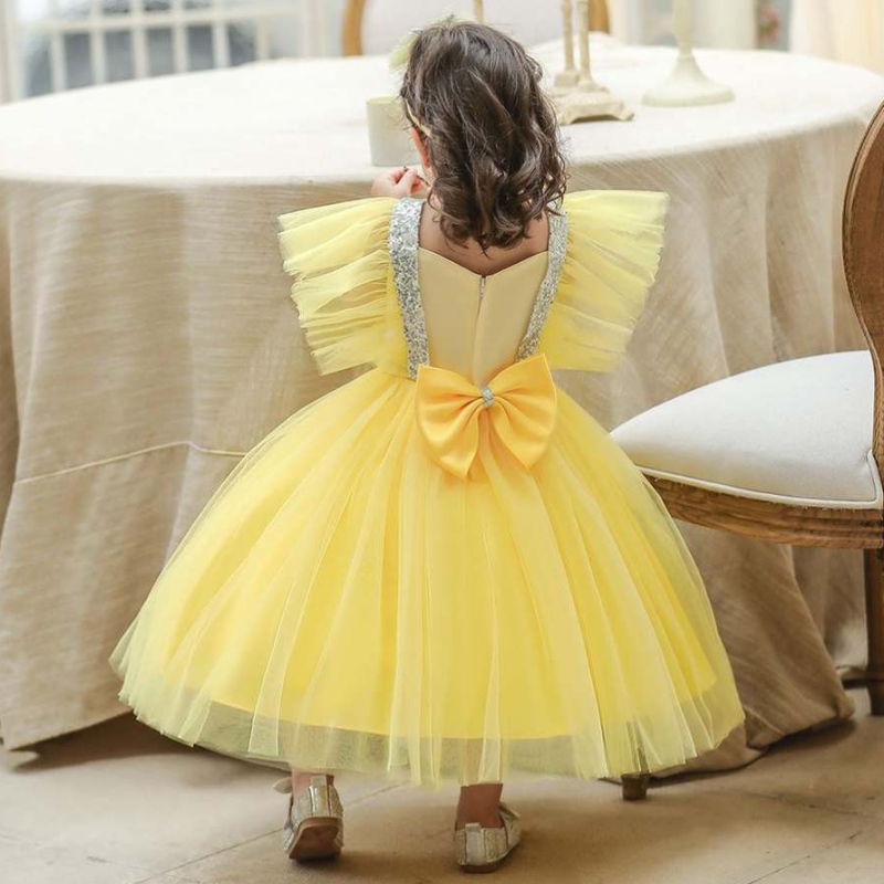Baige Summer Children Vestiti paillettes BABY BASCHE COMPLEANNO COMPLEANNO FLOPPER GIORNI RAGAZZE PRINCIPRISSA COMPRESSI COMPLETA